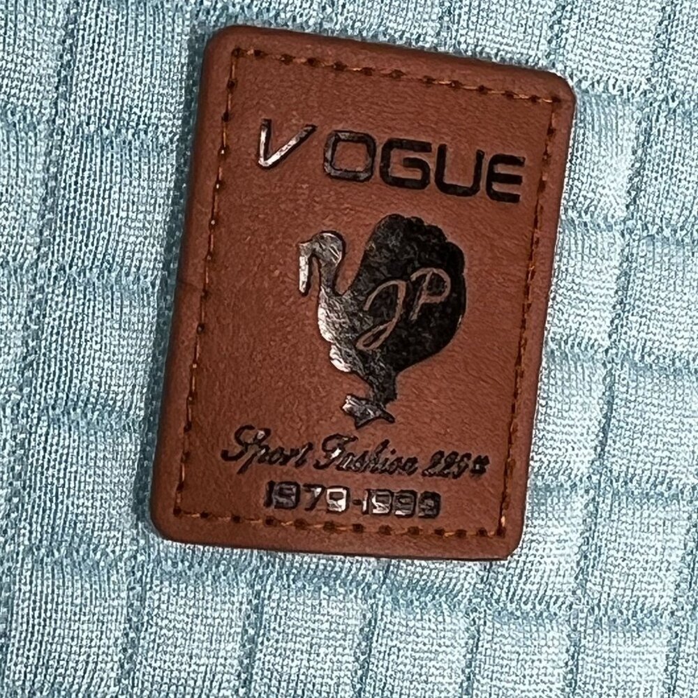 NEW Coofandy XL Light Blue Grid Pattern Hoodie Drawstrings Faux Leather Patch - Picture 3 of 10